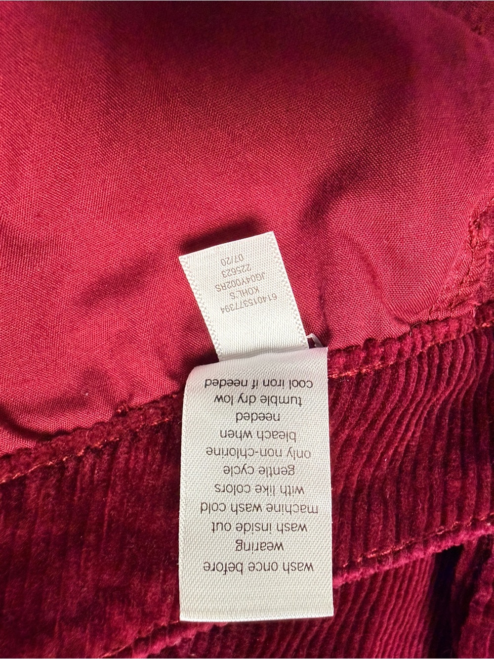 SO Burgundy Corduroy Mini Skirt Size 9/29W Stretch Cotton Y2K - Picture 10 of 10